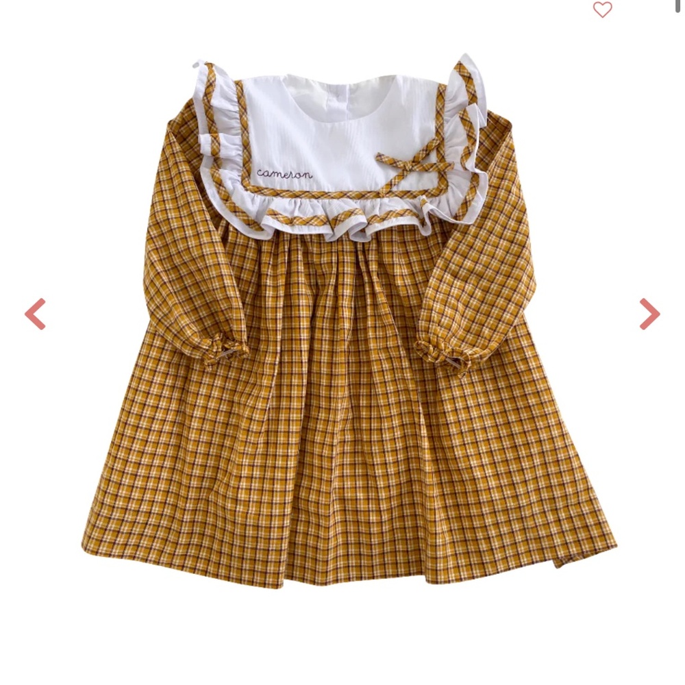 Fall Holiday Thanksgiving plaid yolk dress size 5 girls